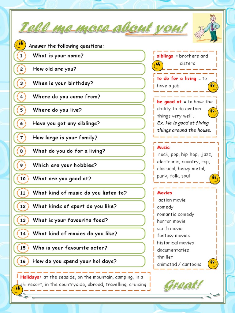 All about you introduce yourself icebreakers oneonone activities 117524