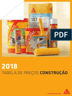 Sika - Tabela de Precos Construcao 2018