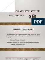 Lecture 02 Paragraph Structure