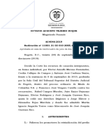 Octavio Augusto Tejeiro Duque: Aprobada en Sala de Veinticuatro de Julio de Dos Mil Diecinueve