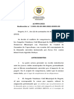 AC4996-2022 Radicación N.° 11001-02-03-000-2022-03693-00: Por El Lugar de Cumplimiento de Las Obligaciones