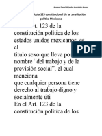 Ensayo Del Artículo 123 Constitucional Daniel