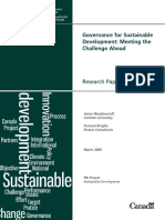 Governance For Sustainable Development Meeting The Challenge Ahead