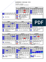 Calendário escolar 2021