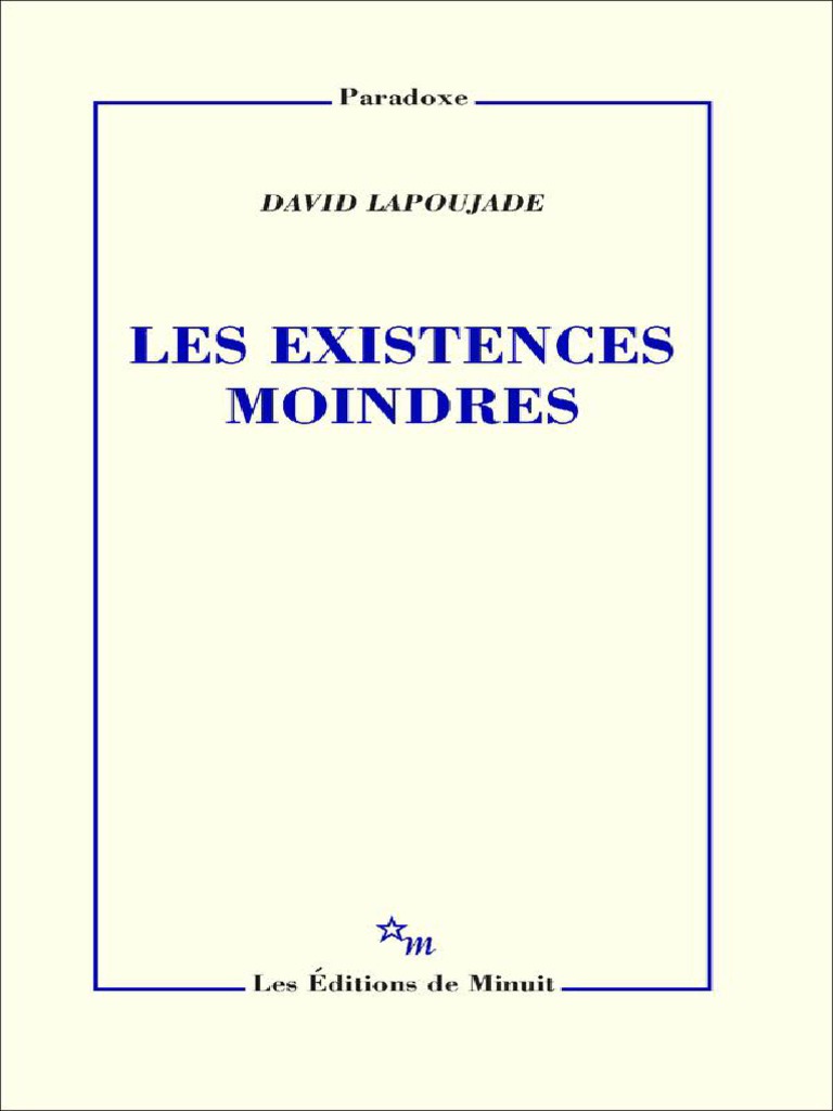 Les Existences Moindres - David Lapoujade - Z Lib - Org | PDF ...