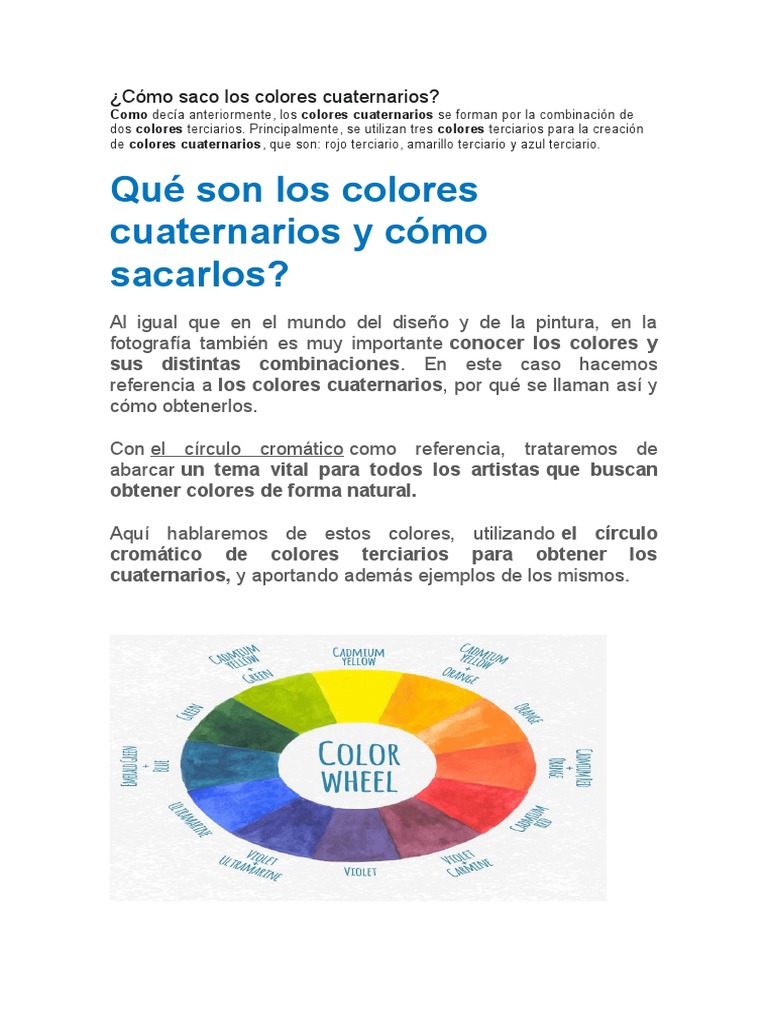 Cómo crear colores cuaternarios | PDF | Color | Verde
