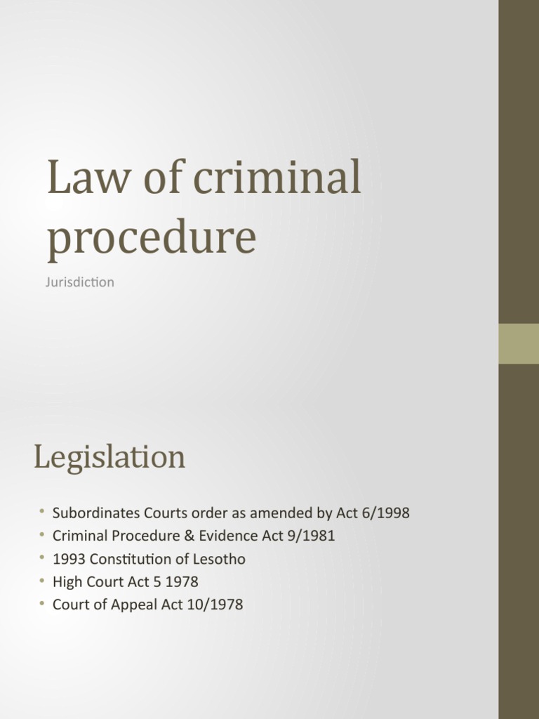 Lesotho Criminal Procedure Jurisdiction | PDF | Crimes | Crime & Violence