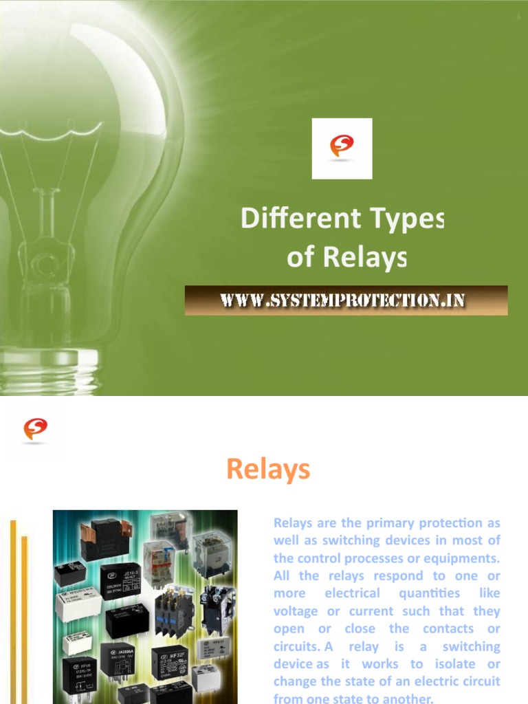 Different Types of Protection Relays PDF Relay Switch