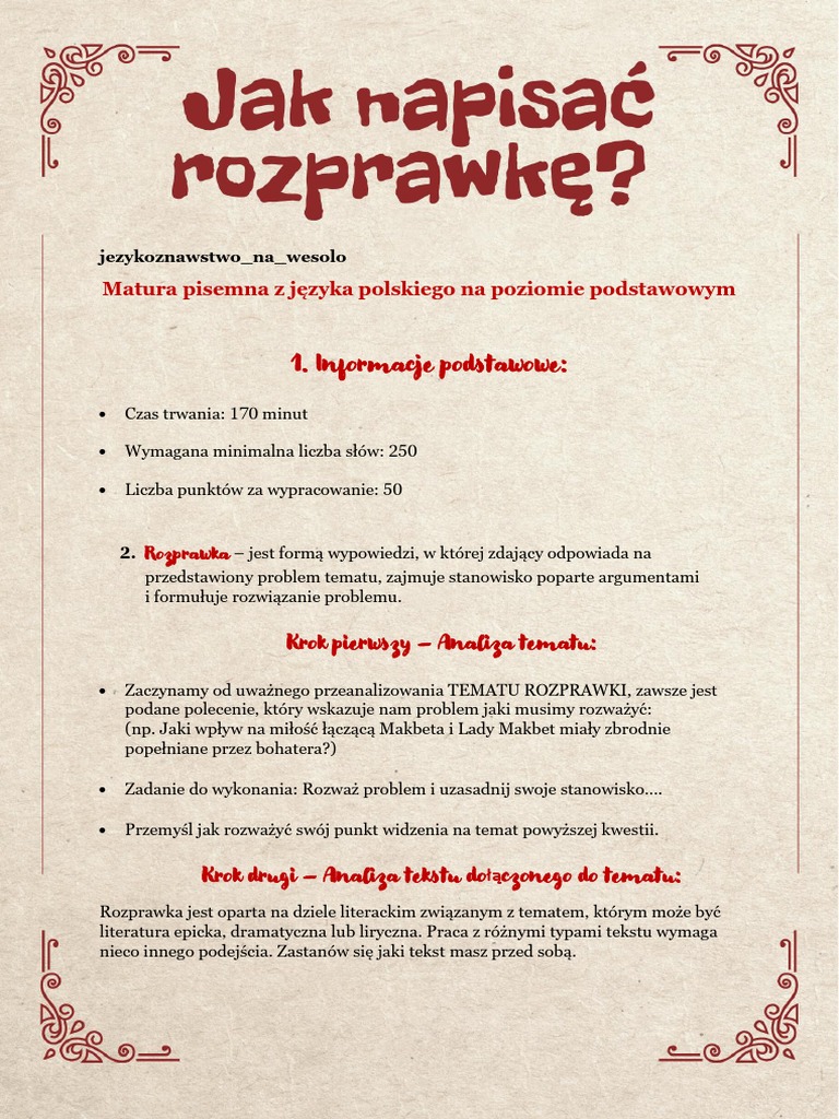 Jak Napisac Rozprawke Na Temat Czy Warto Chodzic Do Szkoly Jak Napisać Rozprawkę - Schemat + Przykładowa Rozprawka (Cke) | PDF