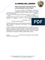 Acta de Cumplimiento de Las Obligaciones y Responsabilidades Del Subconratista en Seguridad y Salud en El Trabajo