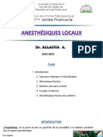 Anesthésiques Locaux 2023