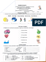 Examen de Ingles 1o. Primer Trimestre