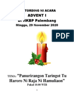 Acara Adven I Bahasa Batak HKBP Palembang 2020