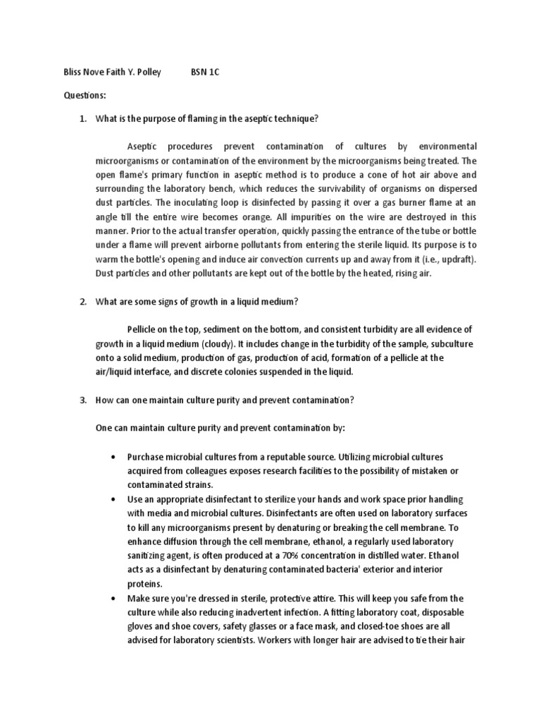 Lab Sheet - Inoculation of Culture Media | PDF | Sterilization ...