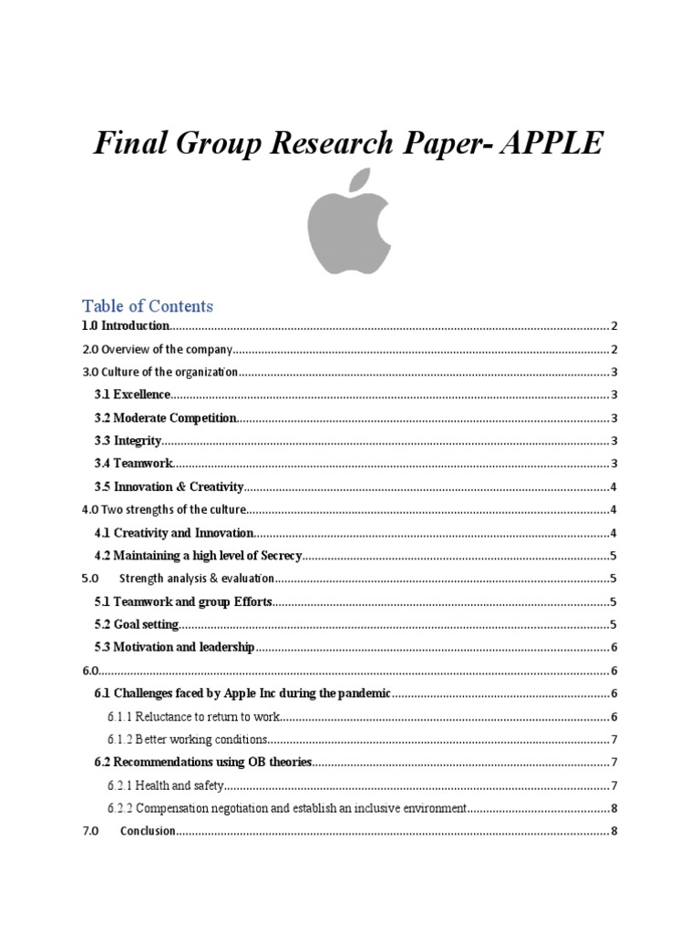 Apple Inc: Culture of Innovation and Teamwork | PDF | Apple Inc ...