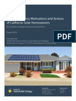 Energy Efficiency Motivations and Actions of California Solar Homeowners
