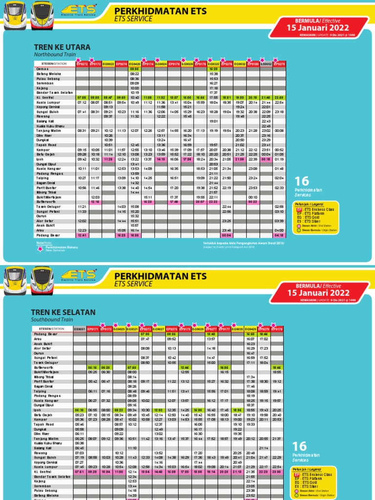 Trip Train Ets Timetable PDF Rail Transport Transport