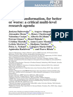 R D Management - 2022 - D Browska - Digital Transformation For Better or Worse A Critical Multi Level Research Agenda