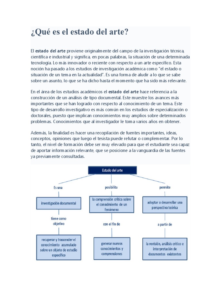 ¿Qué es el estado del arte? | PDF | Teoría | Conocimiento