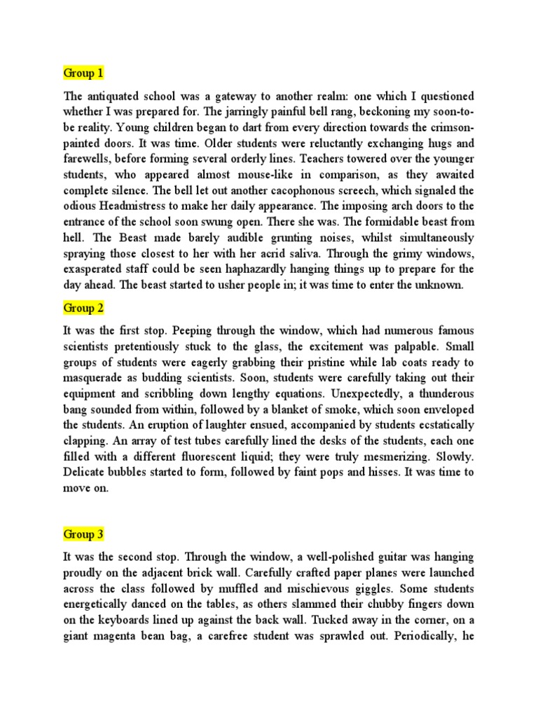 Descriptive Writing Sample | PDF
