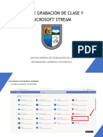 Guía de Grabación de Clase Y Microsoft Stream: Oficina General de Tecnologías de La Información, Sistemas Y Estadística