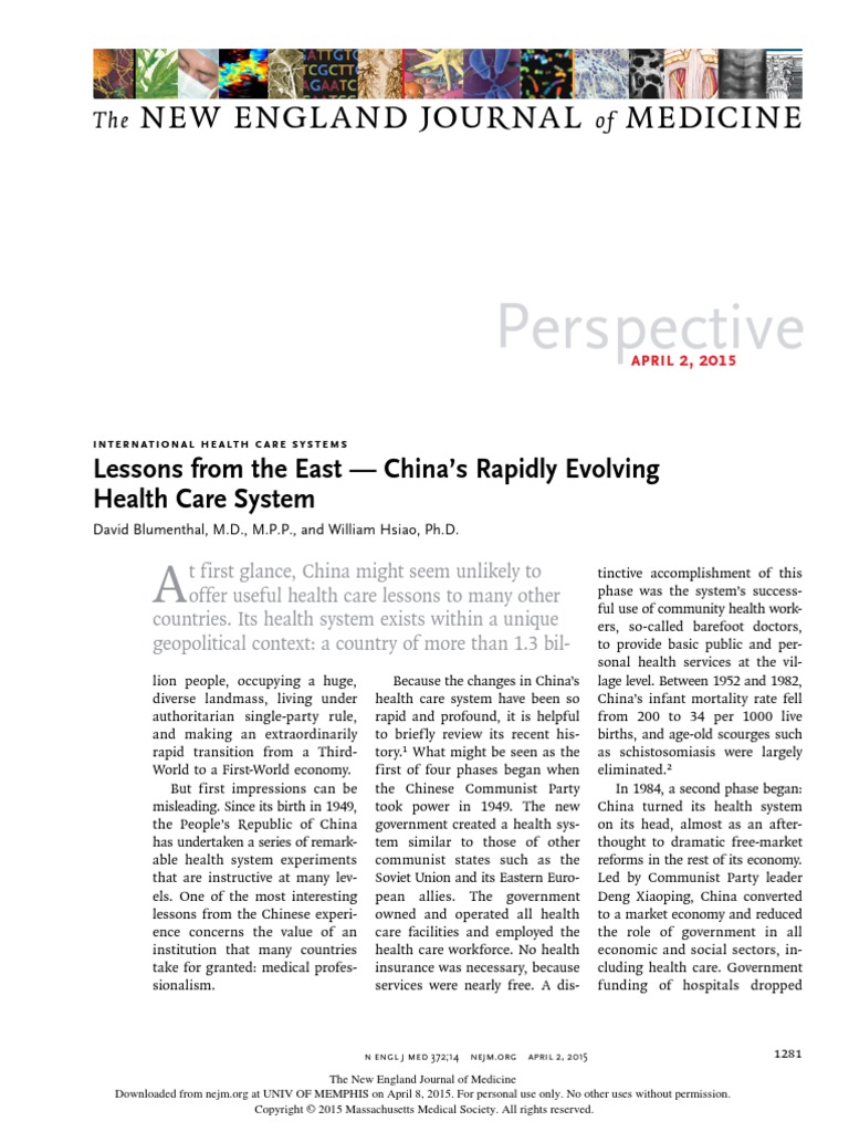 China Rapidly Evolving Health Care System Blumenthal2015 | PDF ...
