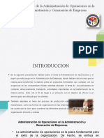 Aplicación de La Administración de Operaciones en La Administración y Generación de Empresas