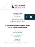 La Aplicacion e Implementacion de Las TIC en El Alumnado Con NEE