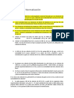 Problemas de normalización y cálculo de molaridad