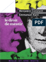 Le Droit de Mentir Benjamin Constant Emmanuel Kant Z Lib Org