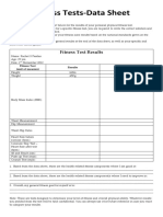 Fitness Tests-Data Sheet