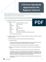 LTO Form Standards Approved by The Registrar General