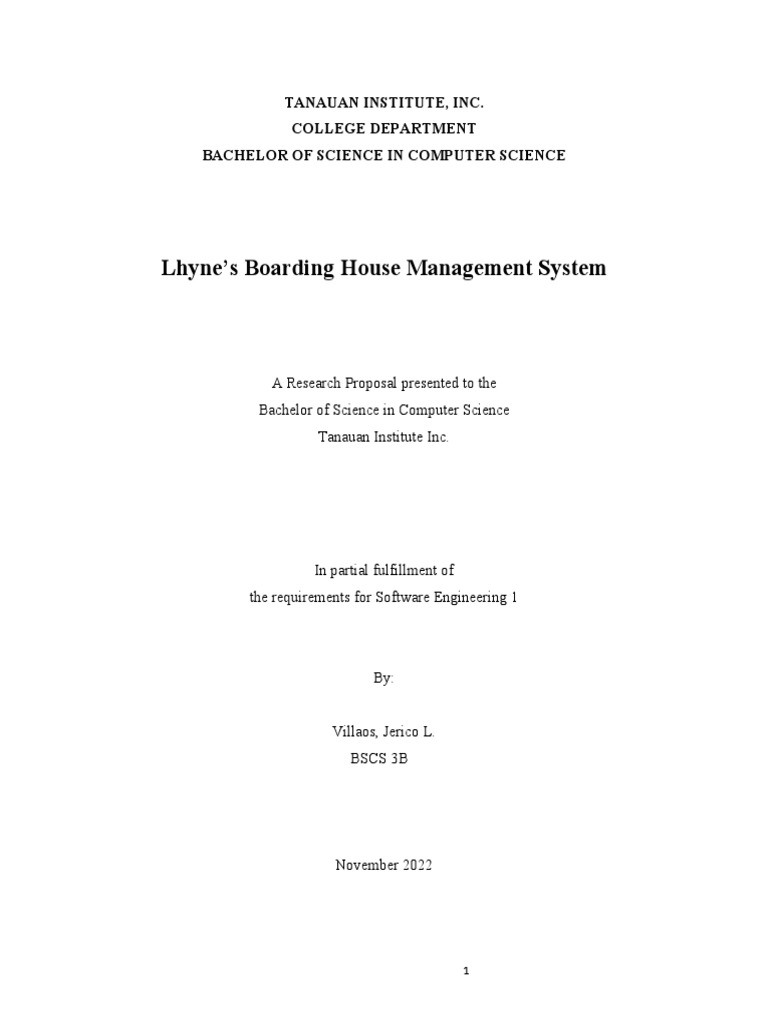 Boarding House Management System PDF Landlord Systems Engineering