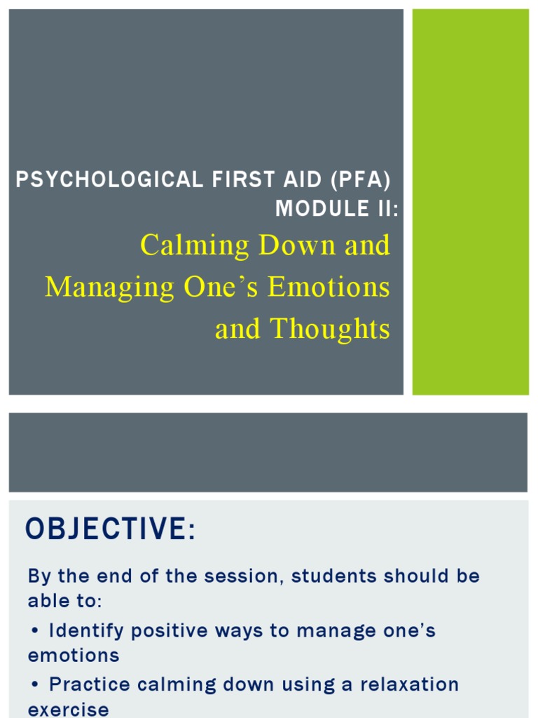 Activity Psychological First Aid Pfa Pdf Feeling Emotions