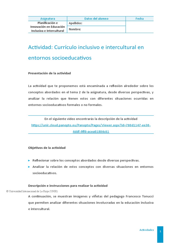 29 ABR - 3.75 Puntaje - Actividad Currículo Inclusivo e Intercultural ...