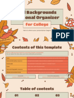 Fall Backgrounds Personal Organizer: For College