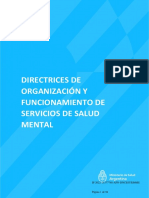 Directrices de Organización y Funcionamiento de Servicios de Salud Mental