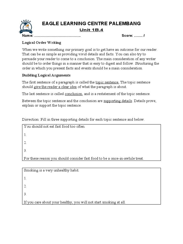 Logical Order Writing PDF Essays Logic