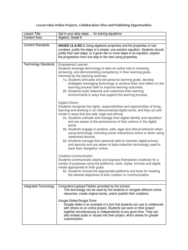 Lesson Template PDF | PDF | Learning | Teachers