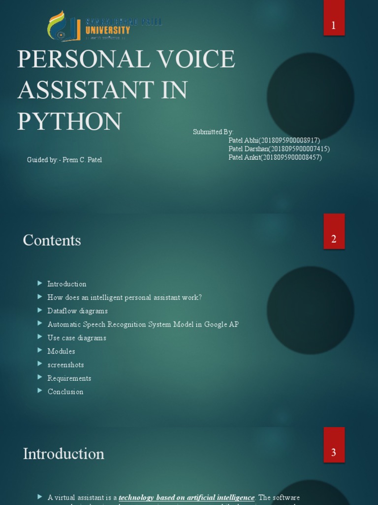 Python Personal Voice Assistant Guide | PDF | Speech Recognition | Software