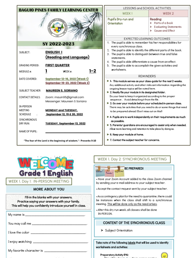 Grade 1 english lessons and activities pdf cognition cognitive