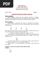 BCA - Arithmetic Operations of Binary Numbers