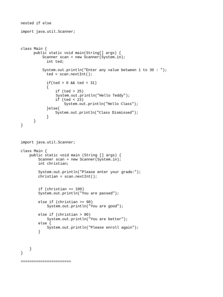 Java Codes | PDF | Computing | Information Technology Management