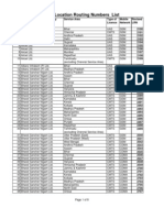 Revised Location Routing Numbers List