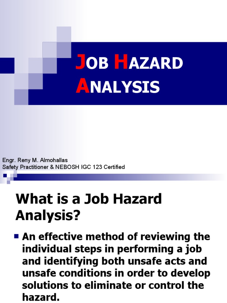 Job Hazards Analysis (CST) PDF Occupational Safety And Health