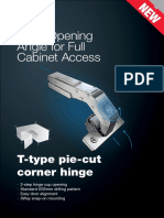 T-type pie-cut corner hinge for wide cabinet access
