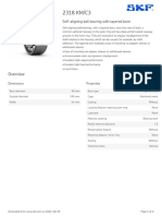 Self-Aligning Ball Bearing With Tapered Bore: Dimensions Properties