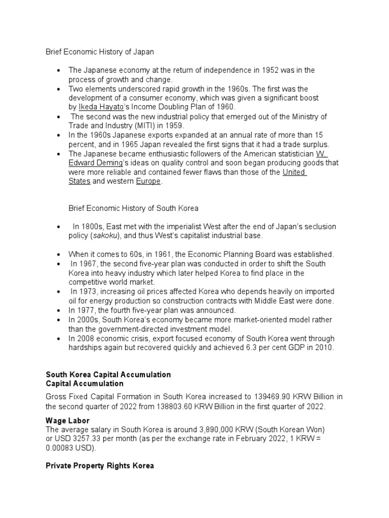 Brief Economic History of Japan | PDF | Economic Growth | Japan