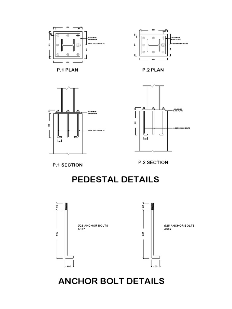 Foundation Pedestal Design Plans and Details PDF