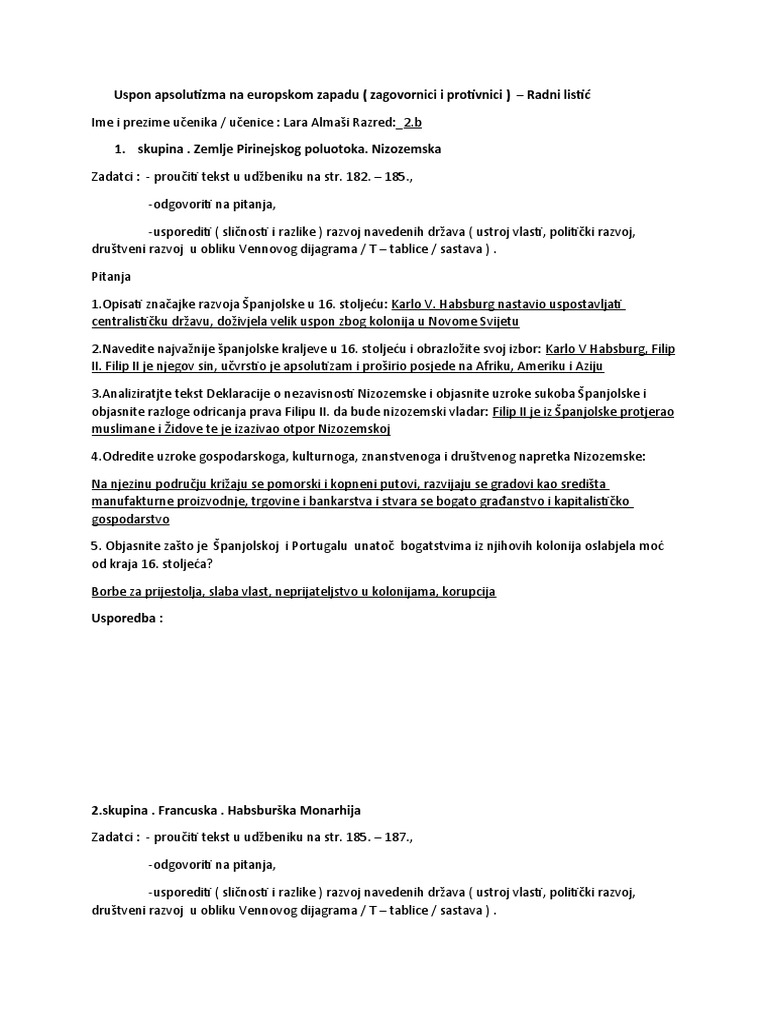 Uspon Apsolutizma Na Europskom Zapadu | PDF